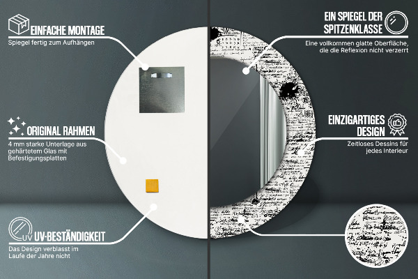 Miroir rond avec décoration Modèle