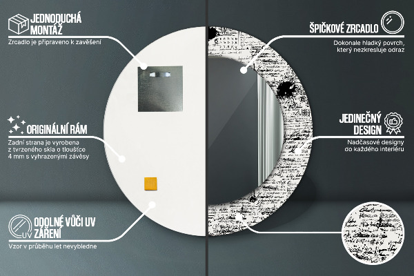 Miroir rond avec décoration Modèle