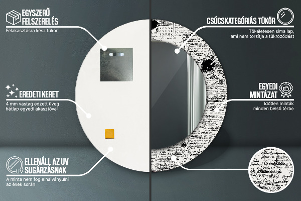 Miroir rond avec décoration Modèle