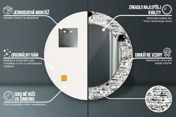 Miroir rond avec décoration Modèle