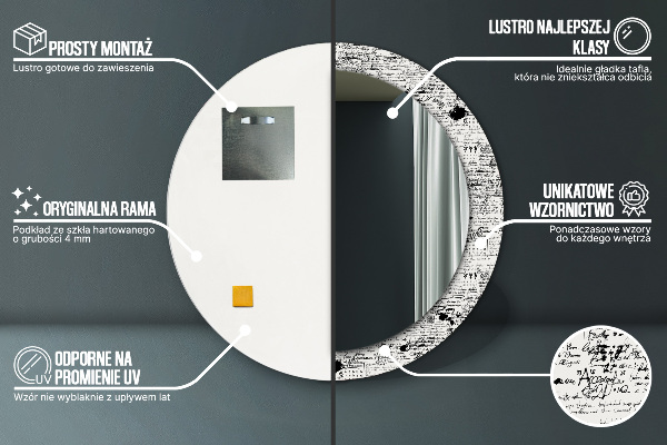 Miroir rond avec décoration Modèle