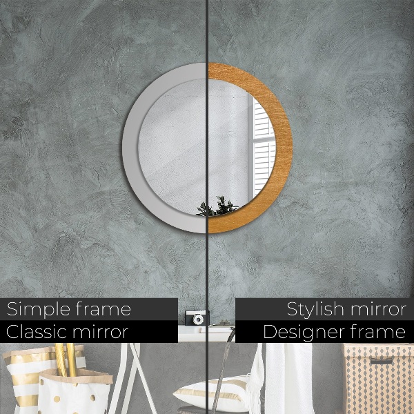 Miroir rond avec décoration Surface métallique