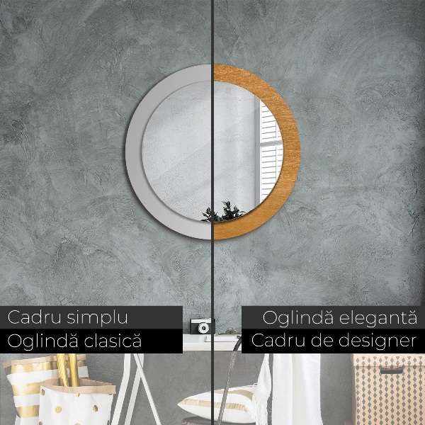 Miroir rond avec décoration Surface métallique