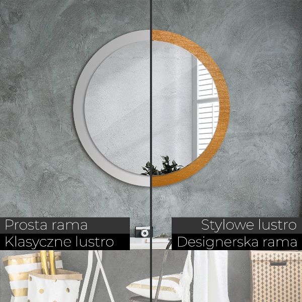 Miroir rond avec décoration Surface métallique