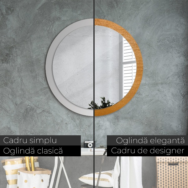 Miroir rond avec décoration Surface métallique