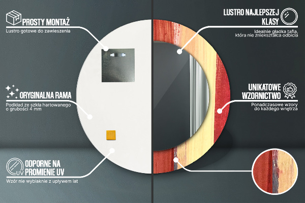 Miroir rond avec décoration Image abstraite