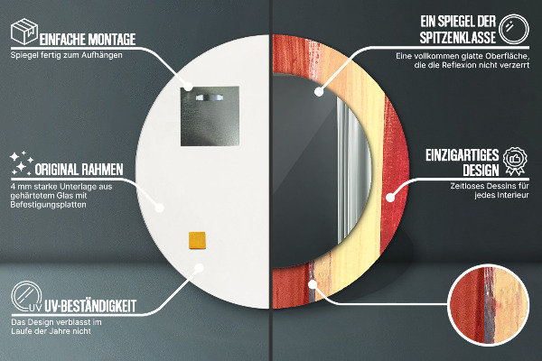 Miroir rond avec décoration Image abstraite
