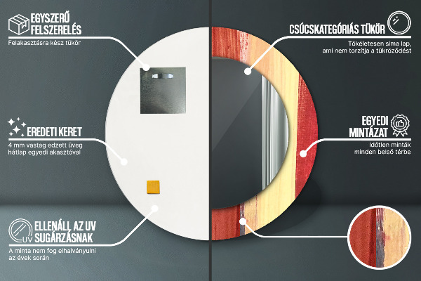 Miroir rond avec décoration Image abstraite