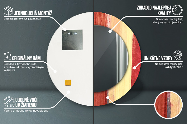 Miroir rond avec décoration Image abstraite