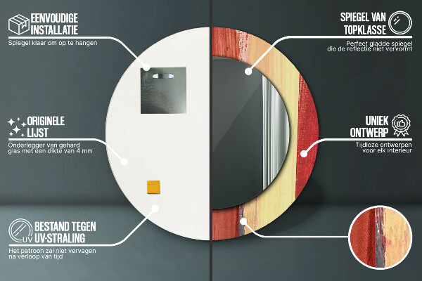 Miroir rond avec décoration Image abstraite