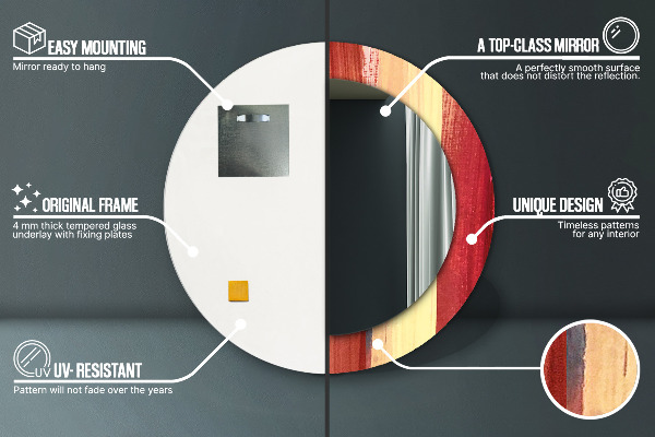 Miroir rond avec décoration Image abstraite