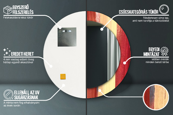 Miroir rond avec décoration Image abstraite