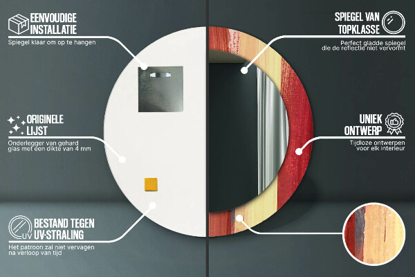 Miroir rond avec décoration Image abstraite