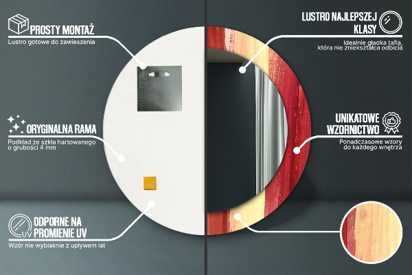 Miroir rond avec décoration Image abstraite