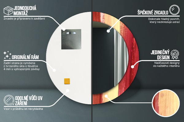 Miroir rond avec décoration Image abstraite
