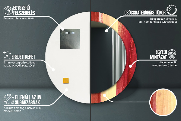 Miroir rond avec décoration Image abstraite