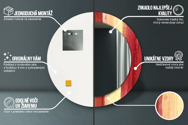 Miroir rond avec décoration Image abstraite
