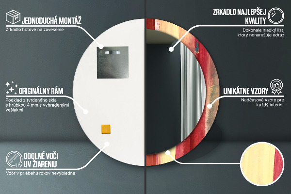 Miroir rond avec décoration Image abstraite