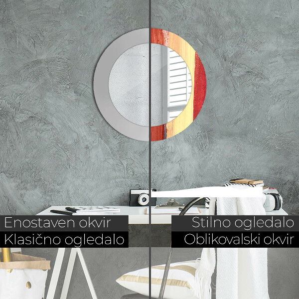 Miroir rond avec décoration Image abstraite