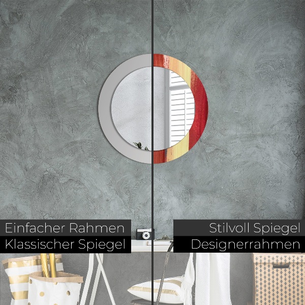 Miroir rond avec décoration Image abstraite
