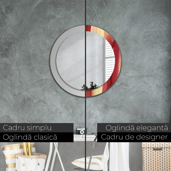 Miroir rond avec décoration Image abstraite