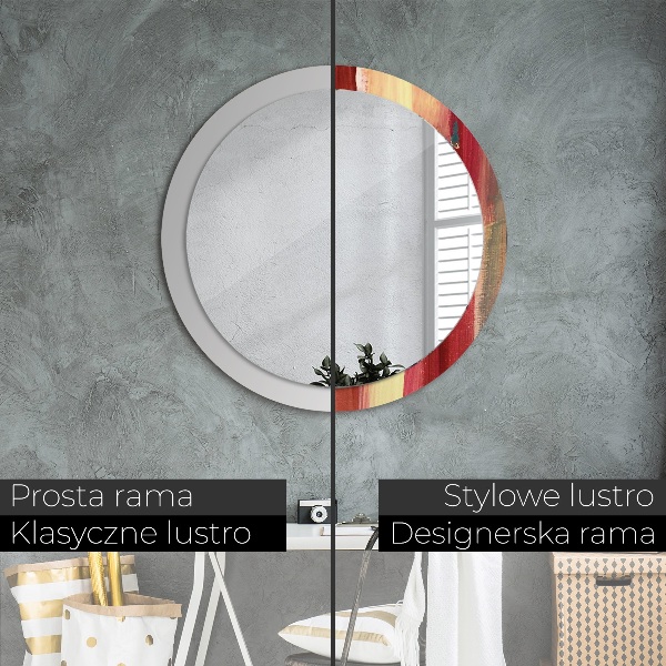 Miroir rond avec décoration Image abstraite