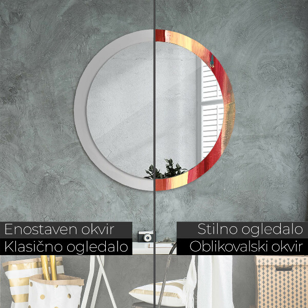 Miroir rond avec décoration Image abstraite