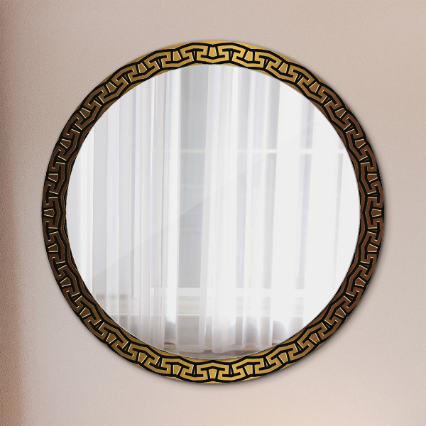 Miroir rond avec décoration Ornement grec