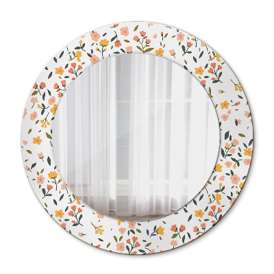 Miroir rond avec décoration Petites fleurs douces