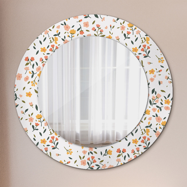 Miroir rond avec décoration Petites fleurs douces