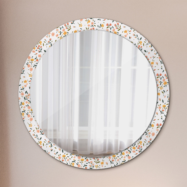 Miroir rond avec décoration Petites fleurs douces