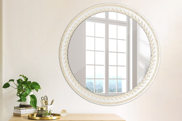 Miroir rond avec décoration Mandala indien