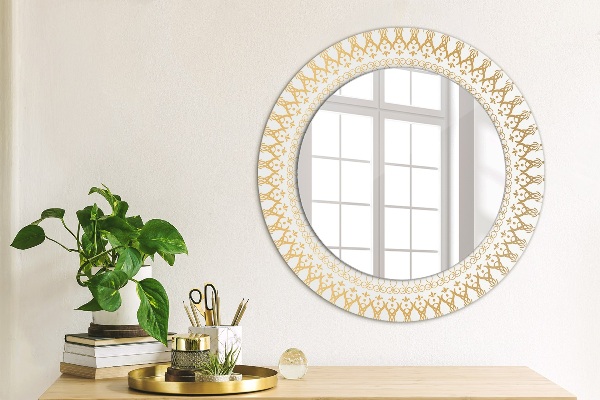 Miroir rond avec décoration Mandala indien