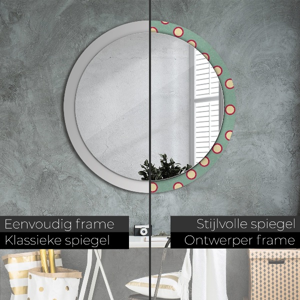 Miroir rond avec décoration Pointes