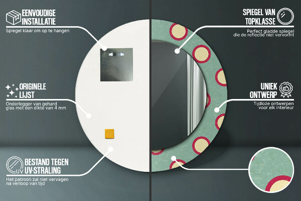 Miroir rond avec décoration Pointes