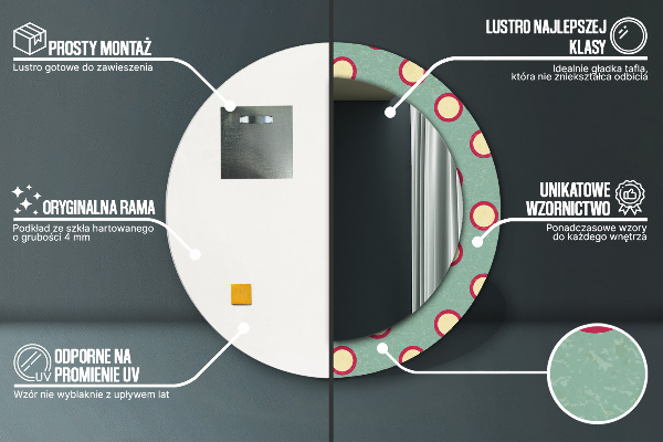 Miroir rond avec décoration Pointes