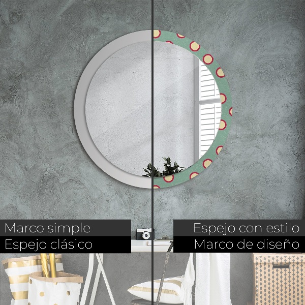 Miroir rond avec décoration Pointes