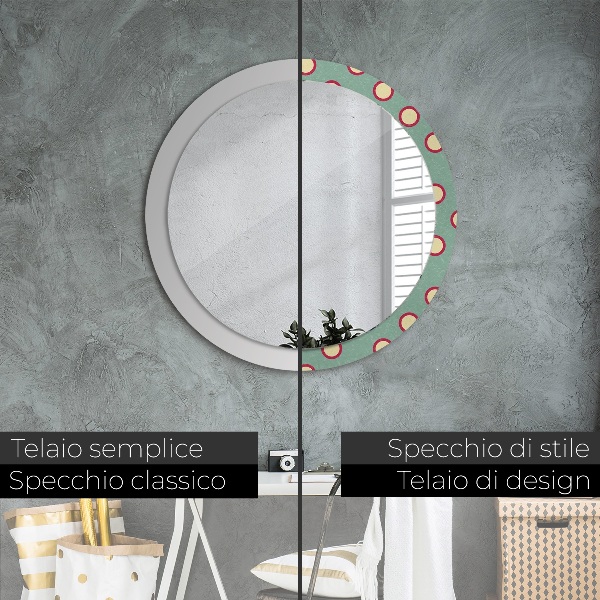 Miroir rond avec décoration Pointes