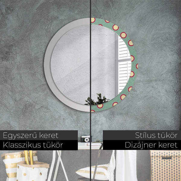 Miroir rond avec décoration Pointes