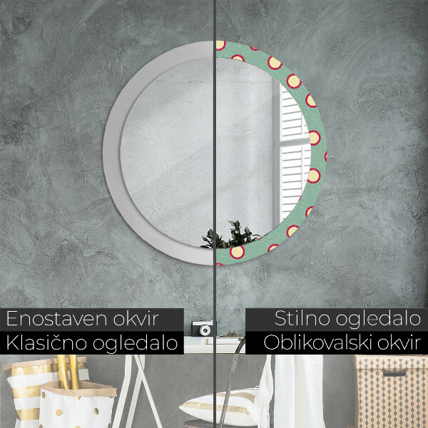 Miroir rond avec décoration Pointes