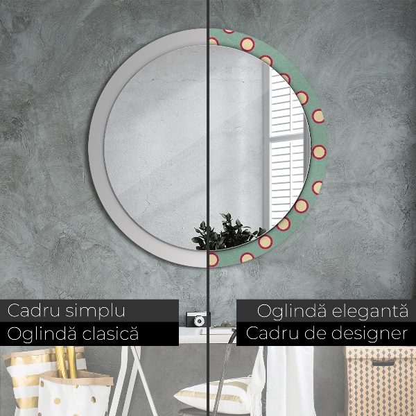 Miroir rond avec décoration Pointes