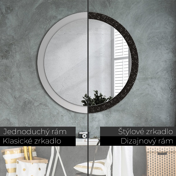 Miroir rond avec décoration Points chaotiques