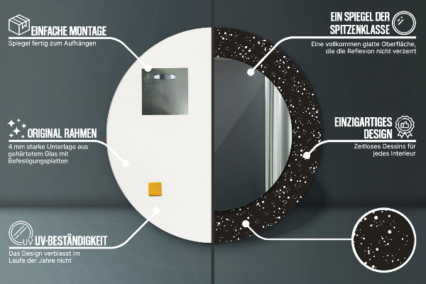 Miroir rond avec décoration Points chaotiques