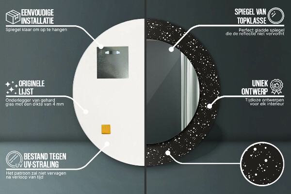 Miroir rond avec décoration Points chaotiques
