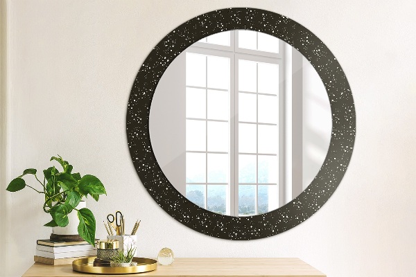 Miroir rond avec décoration Points chaotiques