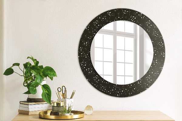 Miroir rond avec décoration Points chaotiques