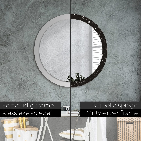Miroir rond avec décoration Points chaotiques