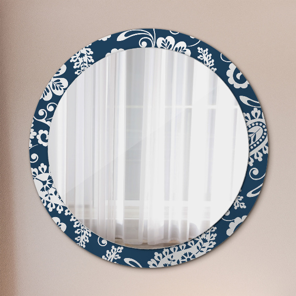 Miroir rond avec décoration Composition de paisley