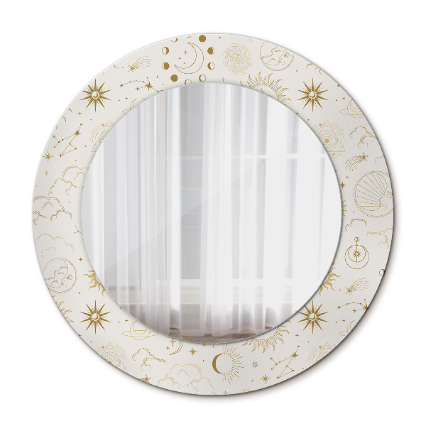 Miroir rond imprimé Modèle ésotérique mystique