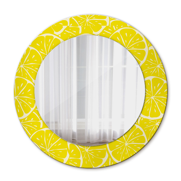 Miroir rond imprimé Motif de citron